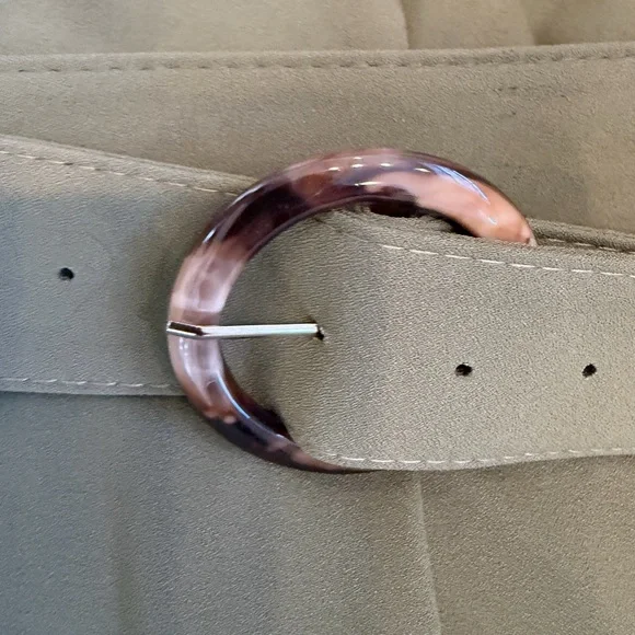 SONCY CROSS OVER JUMPSUIT WITH BELT Olive Green Size 26 NWT SONCY Vanity Size 4 - Picture 11 of 12